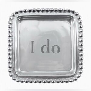 NEW Mariposa Aluminum “I Do" Jewelry Beaded Square Tray. For all the BRIDETOBE